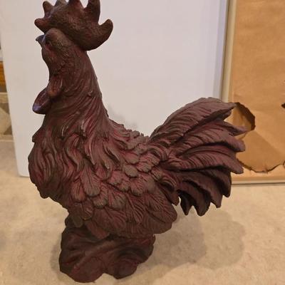 Rooster Figurine & Framed Wall Art – Country Kitchen Decor