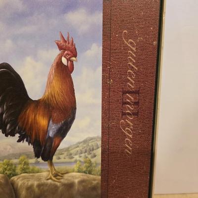 Rooster Figurine & Framed Wall Art – Country Kitchen Decor