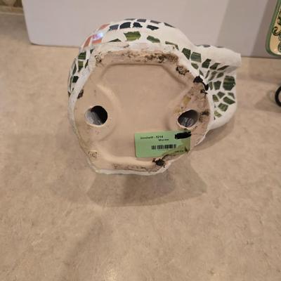 Rooster Decor Lot – Mosaic Statue & Ceramic Plate