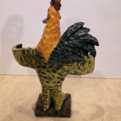 Whimsical Chicken Décor Lot – 2 Figurines & Rooster Plate
