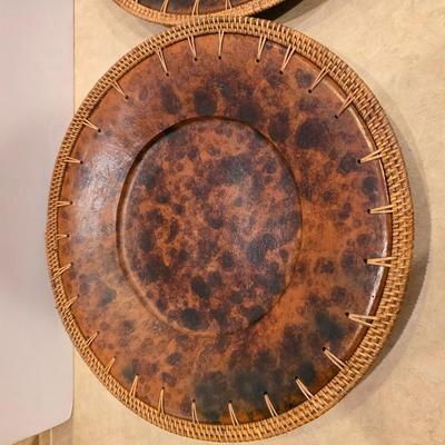 Pair of Decorative Faux Woven Charger Plates– NOT for Food Use (1 of 3)