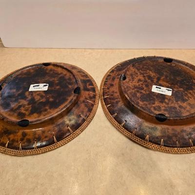 Pair of Decorative Faux Woven Charger Plates– NOT for Food Use (1 of 3)