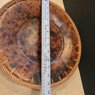 Pair of Decorative Faux Woven Charger Plates– NOT for Food Use (1 of 3)