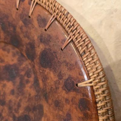 Pair of Decorative Faux Woven Charger Plates– NOT for Food Use (1 of 3)