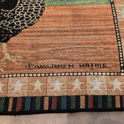 Rooster Kitchen Decor Trio - Metal basket - placemat - and an amber colored vase