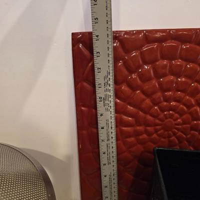 Modern Decor Trio – Wall Art, Lamp, and Canister