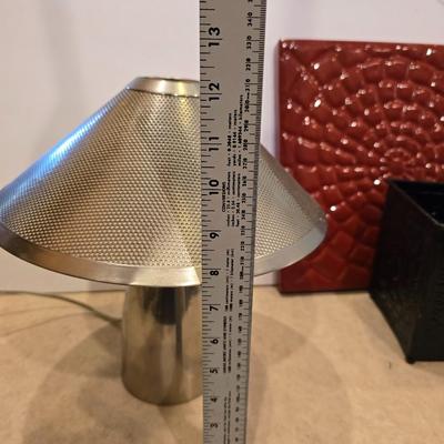 Modern Decor Trio – Wall Art, Lamp, and Canister