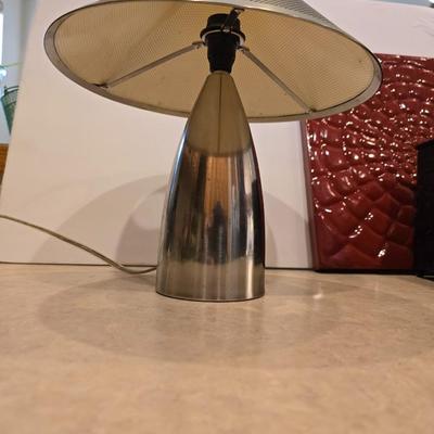 Modern Decor Trio – Wall Art, Lamp, and Canister