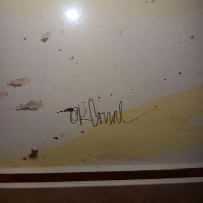 SIGNED "OK CORRAL" WATERCOLOR AND SIGNED LITHOGRAPH