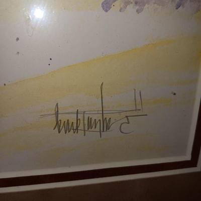 SIGNED "OK CORRAL" WATERCOLOR AND SIGNED LITHOGRAPH