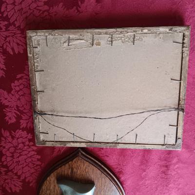 2 VINTAGE OIL ON CANVAS PAINTINGS, 3D WESTERN THEMED AND ABE LINCOLN