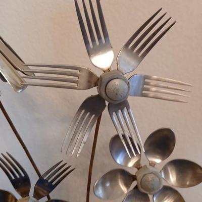 OMG! So Cute! Upcycled Fork & Spoon Garden Art in Rustic Oil Can