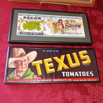 FRAMED ARTWORK FROM VEGETABLE CRATES
