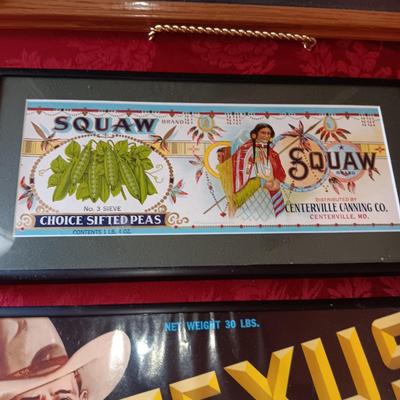 FRAMED ARTWORK FROM VEGETABLE CRATES