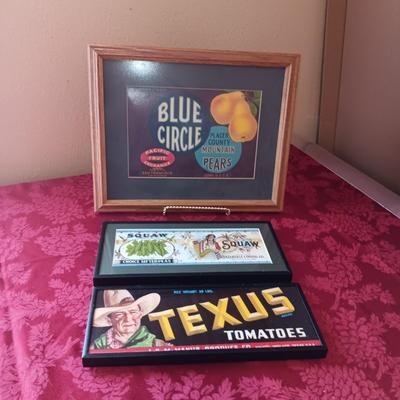 FRAMED ARTWORK FROM VEGETABLE CRATES