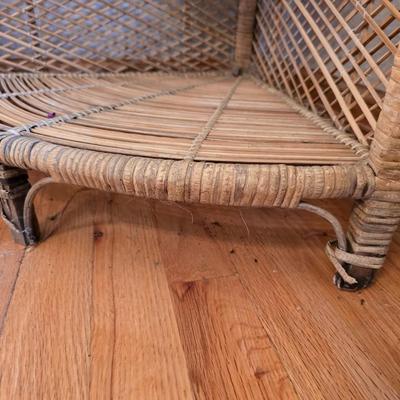 Vintage Wicker Corner Shelf – 3 Tiers