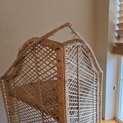 Vintage Wicker Corner Shelf – 3 Tiers