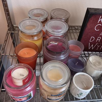 MANY CANDLES IN JARS
