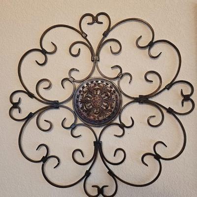 Pair of Ornate Metal Wall Hangings