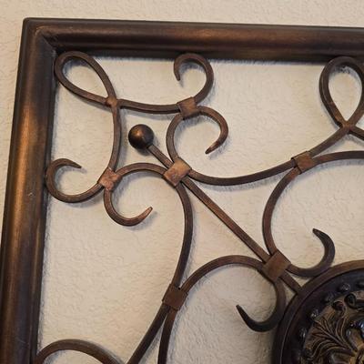 Pair of Ornate Metal Wall Hangings