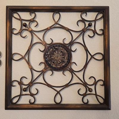 Pair of Ornate Metal Wall Hangings