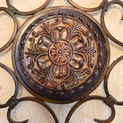 Pair of Ornate Metal Wall Hangings