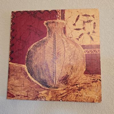 Set of 4 Framed Canvas Pottery Prints