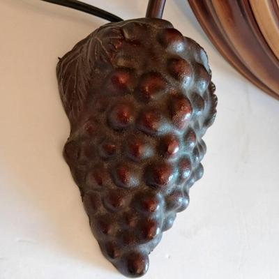 Wall Clock & Stained Glass Grape Desk Lamp