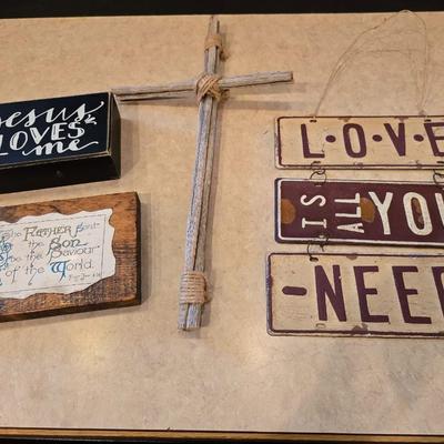 Inspirational & Religious Wall Decor Lot – 5 Pieces