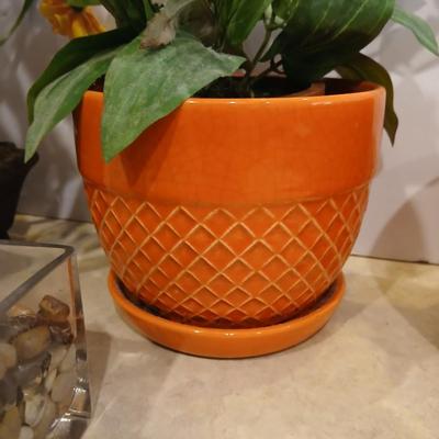 Retro Faux Plant Decor Lot – 5 Pieces