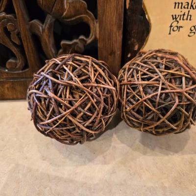 Decorative Mixed Material Home Décor Lot – 3 Pieces