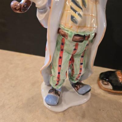 Hand-Painted Porcelain Clown Figurines – Lot of 2