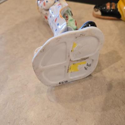 Hand-Painted Porcelain Clown Figurines – Lot of 2