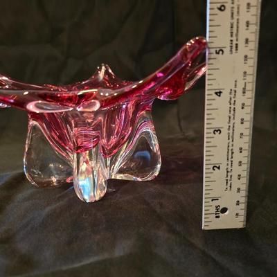 Vintage Murano Style Art Glass Bowl – Ruby Red
