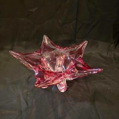 Vintage Murano Style Art Glass Bowl – Ruby Red