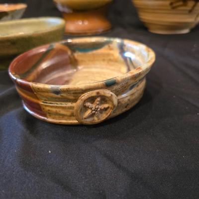 Lot of 6 Signed Studio Pottery Bowls + Bud Vase