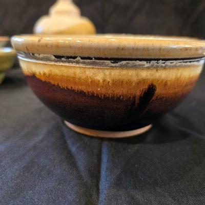 Lot of 6 Signed Studio Pottery Bowls + Bud Vase
