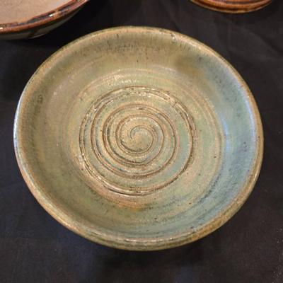 Lot of 6 Signed Studio Pottery Bowls + Bud Vase