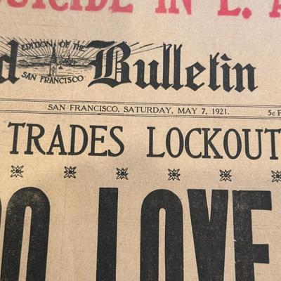 1921 SAN FRANCISCO OAKLAND BULLETIN