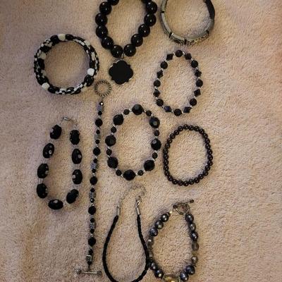 BLACK BEADED BRACELETS