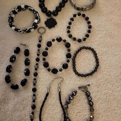 BLACK BEADED BRACELETS