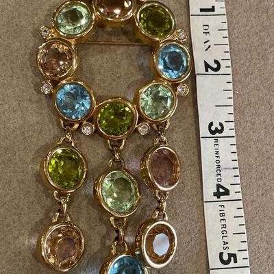 Swarovski massive multicolor brooch