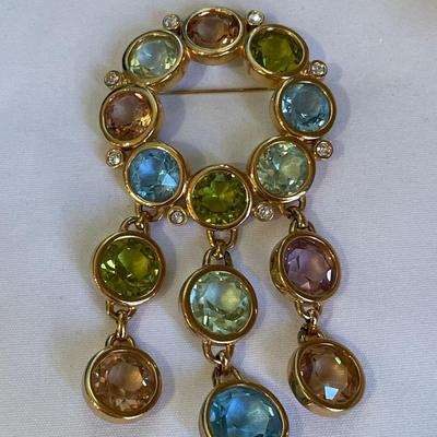Swarovski massive multicolor brooch