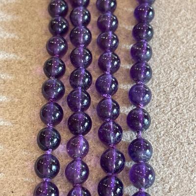 Amethyst necklace and multicolor stone necklace