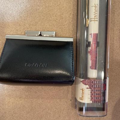 Oroton mini purse and Harrods pen