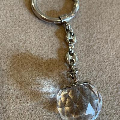 Pale yellow Swarovski necklace with keychain