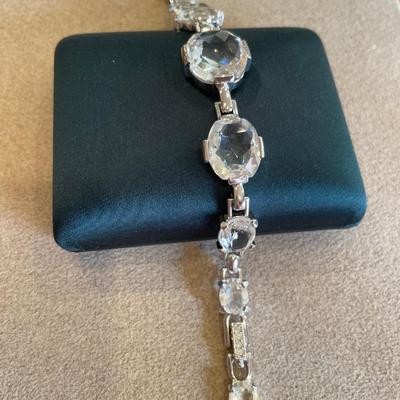 Clear stone & silver tone Swarovski bracelet