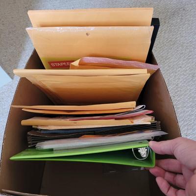 Wooden Filing Cabinet and Large Office Supply Lot (BR1-EL)