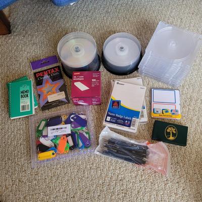 Wooden Filing Cabinet and Large Office Supply Lot (BR1-EL)