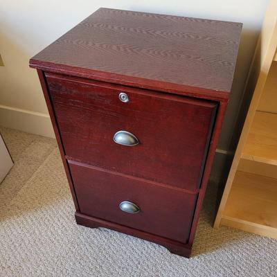 Wooden Filing Cabinet and Large Office Supply Lot (BR1-EL)